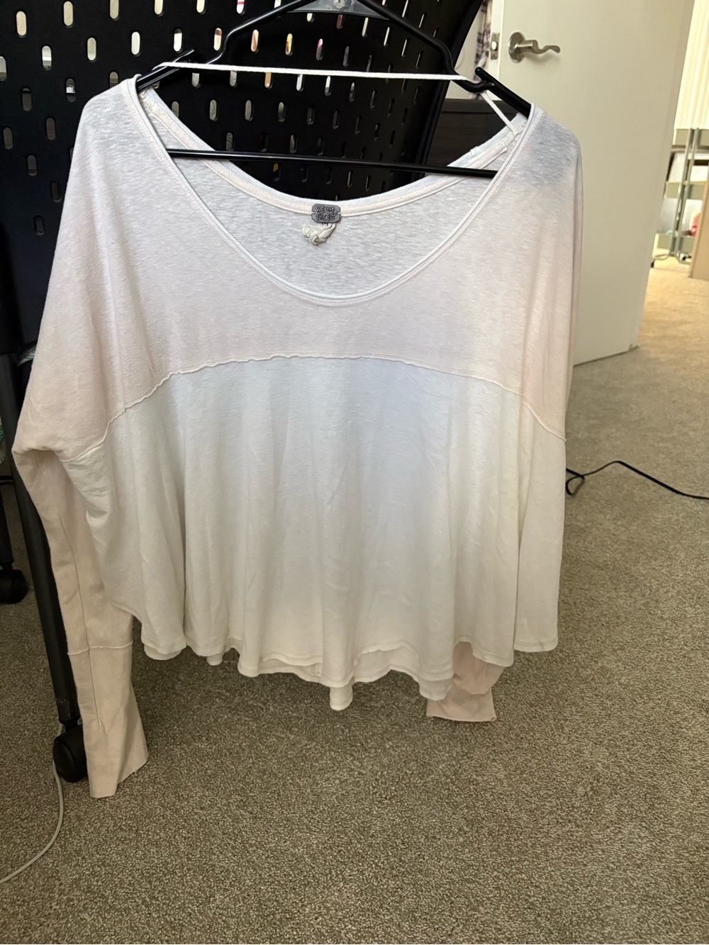 Free people white Long-Sleeve Scoop Neck Women's Top